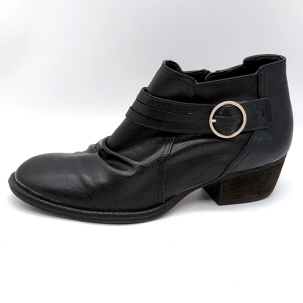 Dr. Scholl's Shoes Womens Jenna Black 11 Ankle Boots Side Zip Buckle Chic